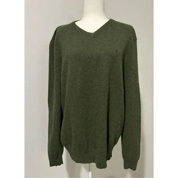 Polo Ralph Lauren vintage Green 100% lambswool pullover sweater XL